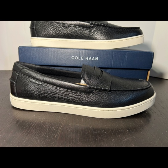 Cole Haan Nantucket Pebbled Leather Penny Loafers Shoes Black Mens Size 13M main image 8